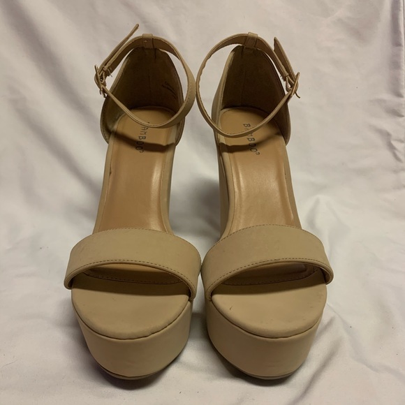 Nude Platform Wedges - Picture 2 of 7